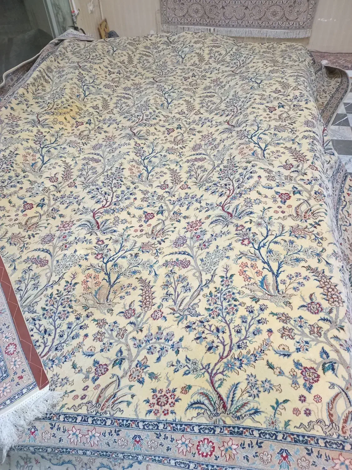 فرش ۴لا نائین ۱۲ متر دست دوم در حد نو|فرش|کرج, فاز ۴ مهرشهر|دیوار