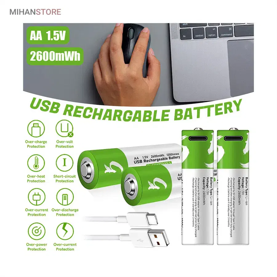 باطری قلمی قابل شارژ (بسته 4 عددی)|لوازم جانبی موبایل و تبلت|تهران, عبدلآباد|دیوار