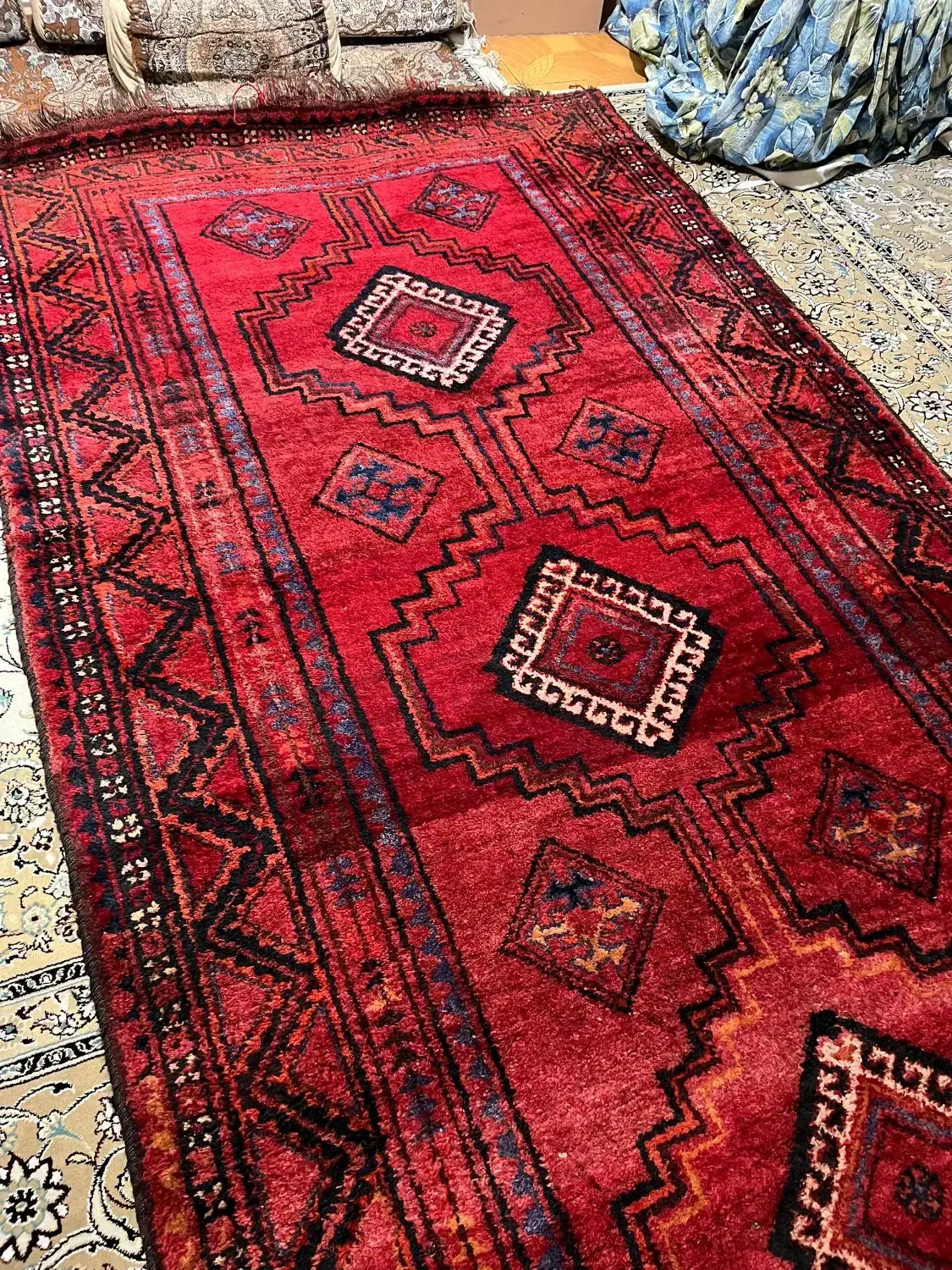 قالی دست باف ایل قشقایی مال ی قرن پیش کیان اباد|فرش|اهواز, کیان اباد|دیوار