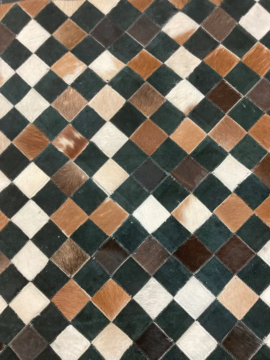 فرش چرم تیکه دوزی آنتیک برند مدنو دولایه نو نو|فرش|تهران, قلمستان|دیوار