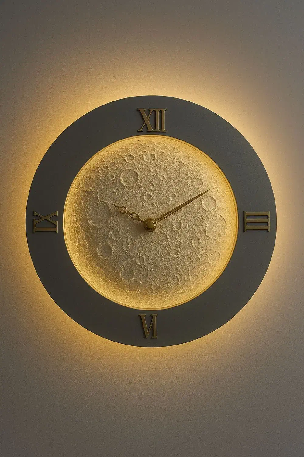 ساعت دیواری ورومیزی طرح ماه|ساعت دیواری و تزئینی|آبادان, |دیوار