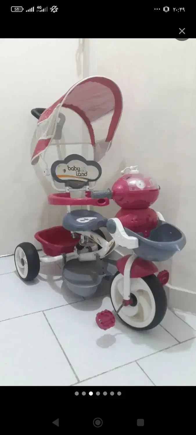 سه چرخه داری موزیکال سالم و دارای سایه بان|اسباب‌‌بازی|ملایر, |دیوار