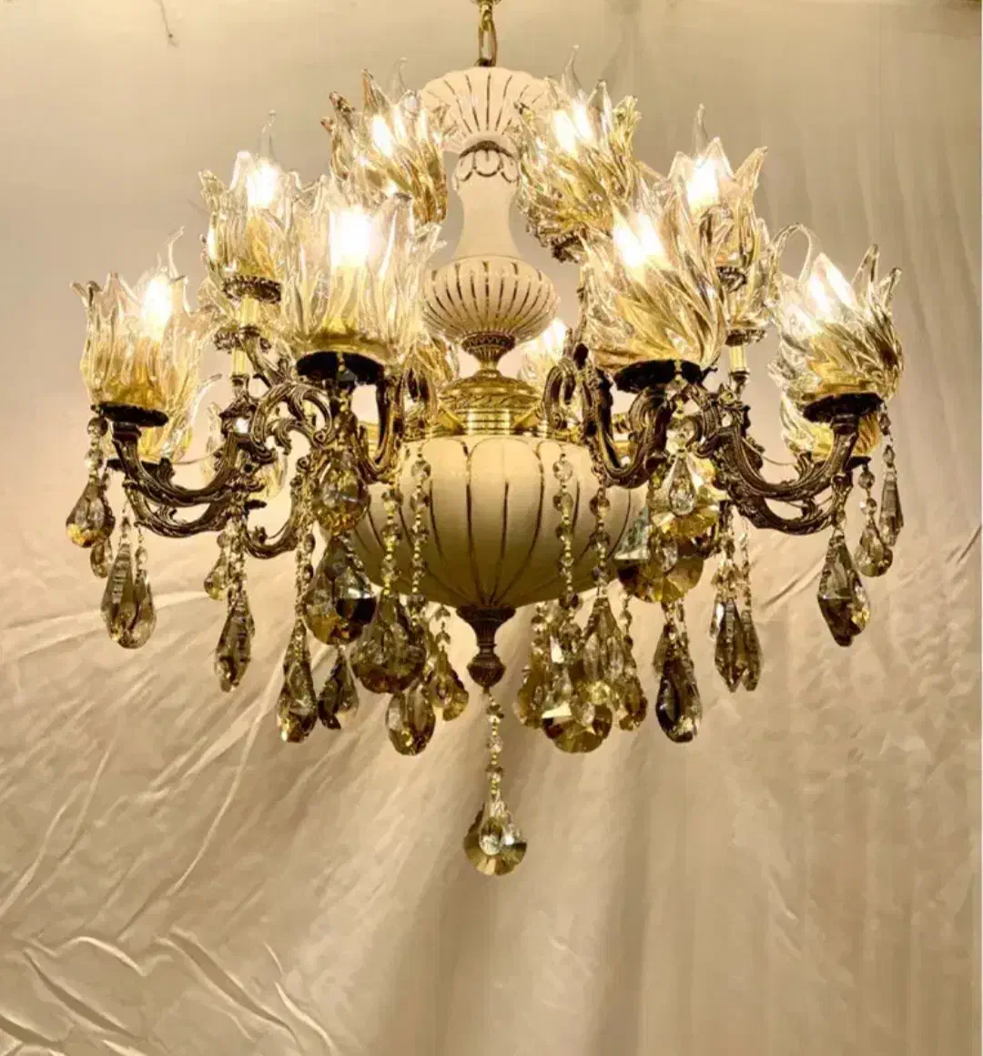 لوستر برنزی مدل افرا ۱۰شعله(ضمانت کتبی)|لوستر و چراغ آویز|نسیمشهر, |دیوار