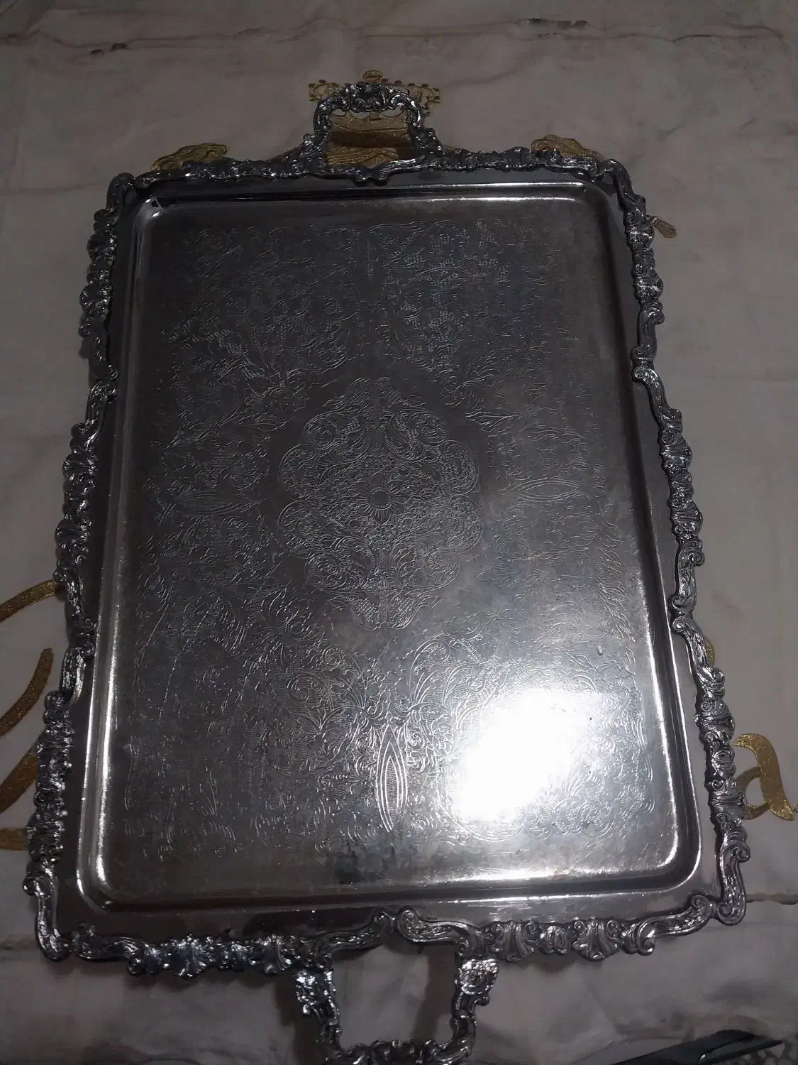 سینی قدیمی سنگین برنجی|ظروف سرو و پذیرایی|تهران, دروازه شمیران|دیوار