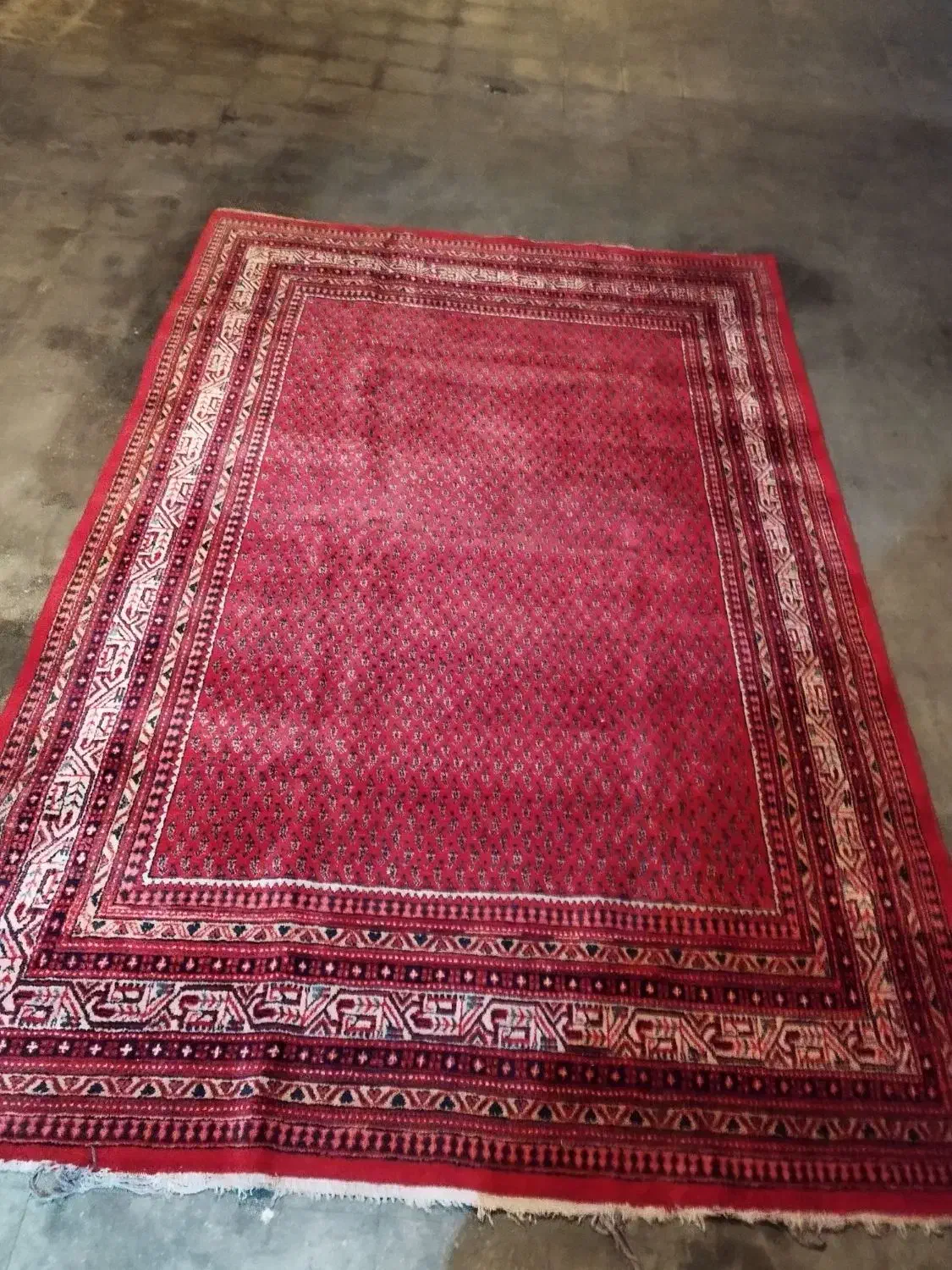 یک جفت فرش دستباف لاکی رنگ بته میر اراک|فرش|شهریار, شهریار|دیوار