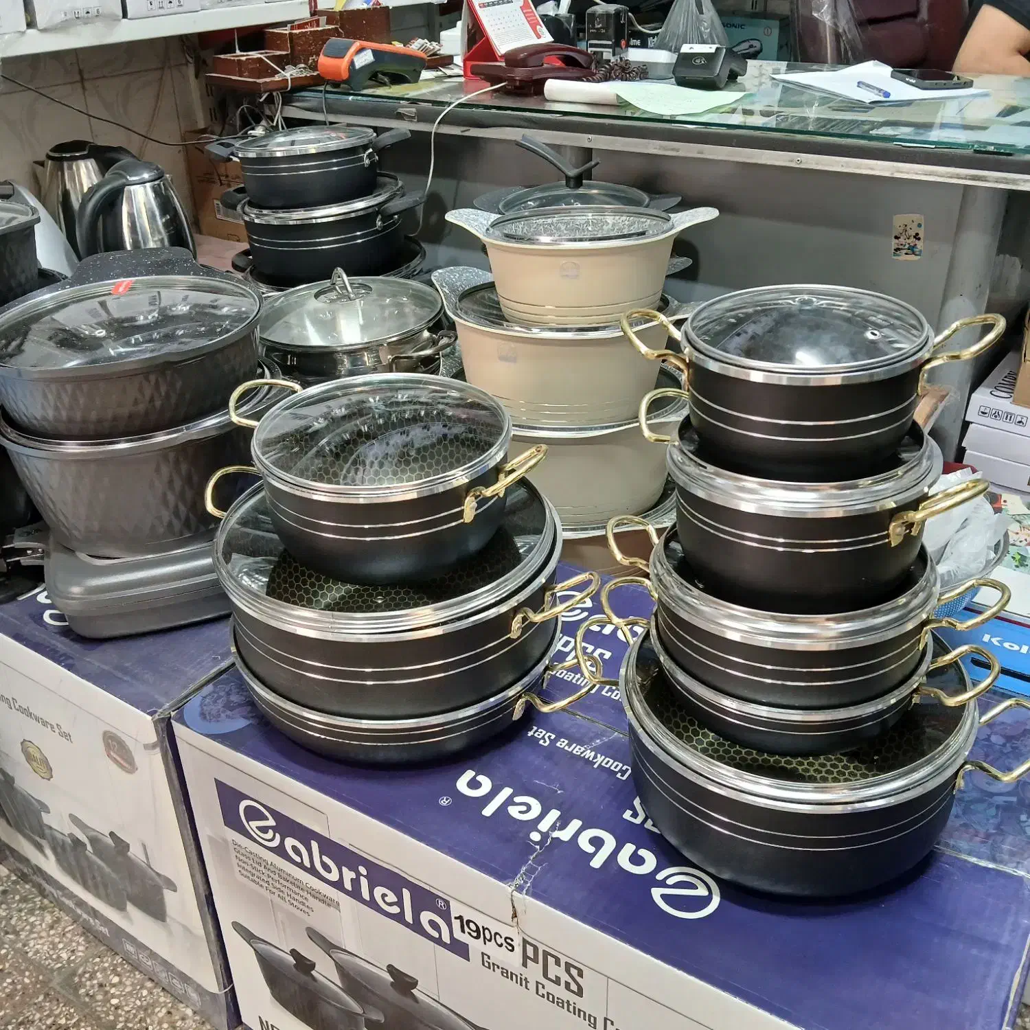 سرویس قابلمه 14پارچه گرانیتی زنبوری ضخیم با ارسال|ظروف پختوپز|مشهد, طلاب|دیوار