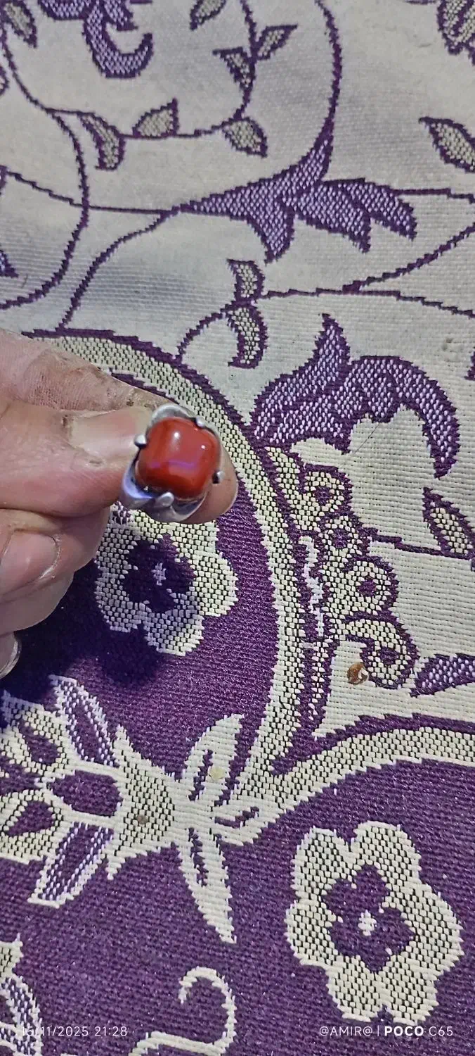 انگشتر نقره عقیق قرمز دست ساز مهر دار|کلکسیون اشیاء عتیقه|محمدشهر, محمدشهر|دیوار