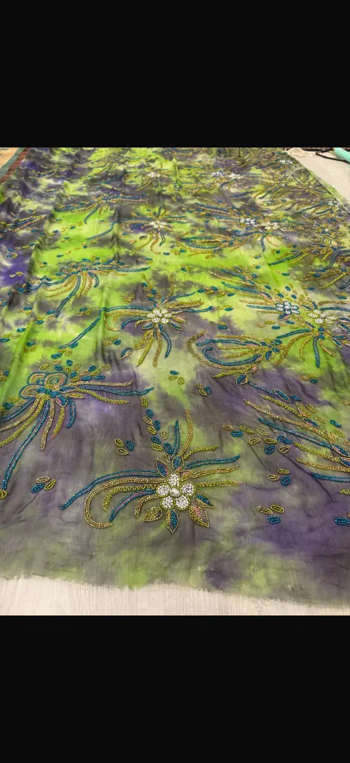 پارچه جرج ملیله دوزی تمام کار|لباس|شیراز, فرهنگ شهر|دیوار