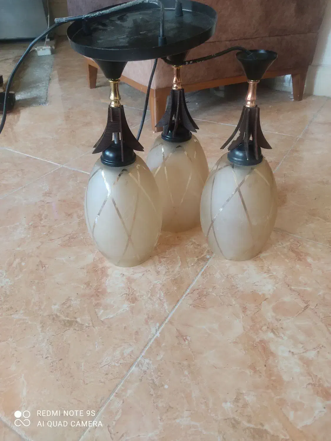 لوستر سه شعله نو|لوستر و چراغ آویز|شیراز, تندگویان|دیوار