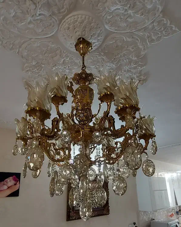 لوستر۶ شاخه برنج در حد نو|لوستر و چراغ آویز|تهران, صد دستگاه|دیوار