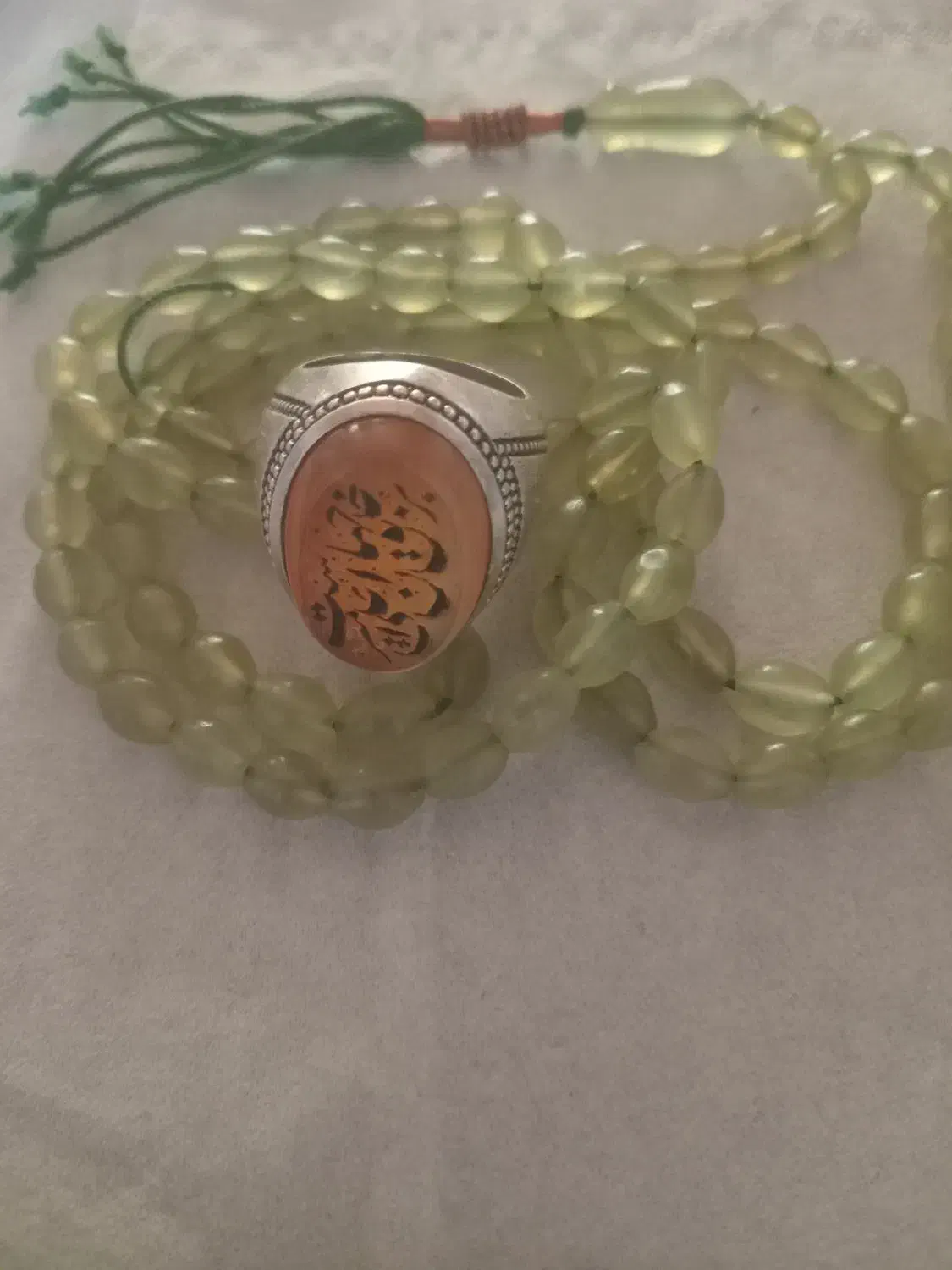 انگشتر نقره با نگین عقیق پرتقالی تسبیح شاه مقصود|جواهرات|ماهدشت, |دیوار