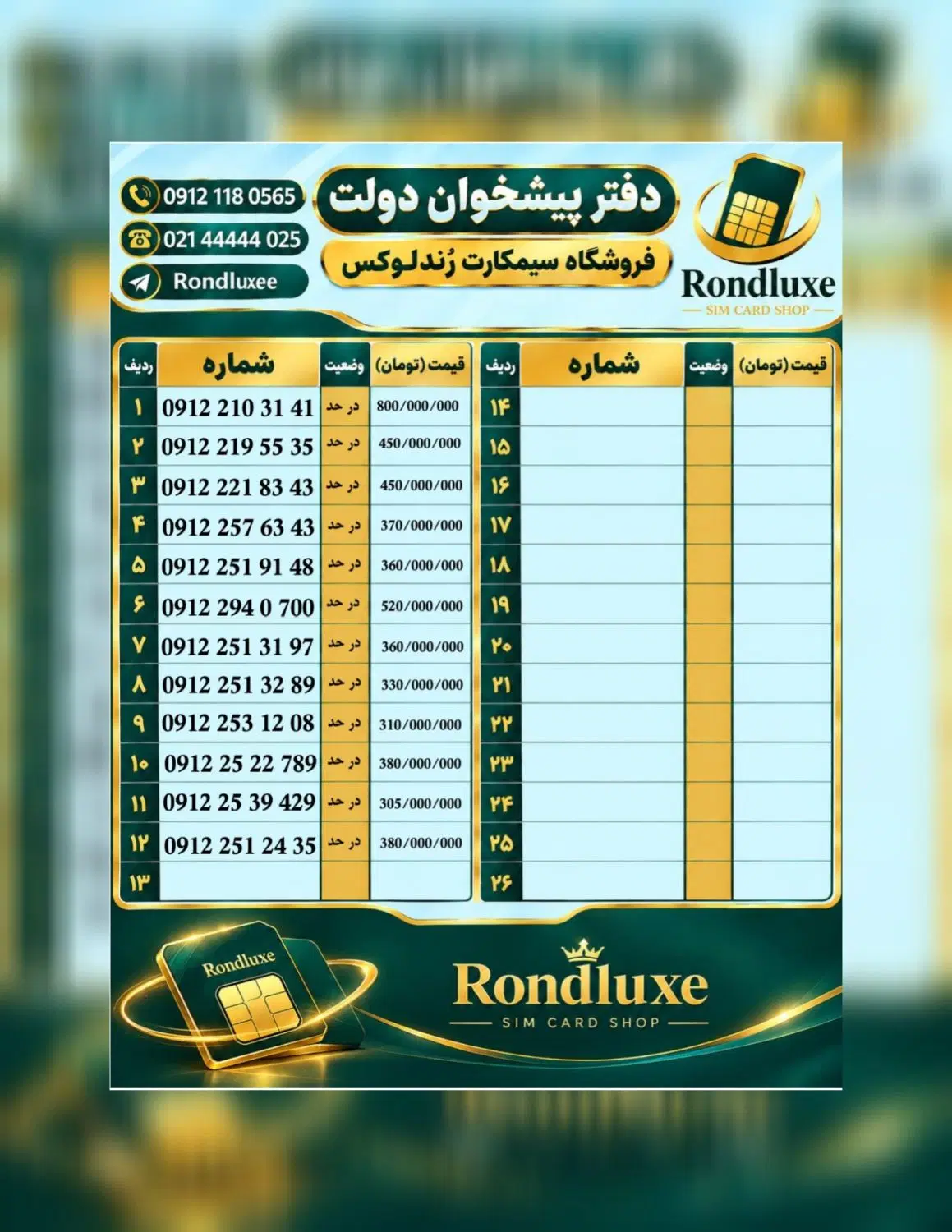 0912.251.31.97|سیم‌کارت|قم, باجک یک|دیوار