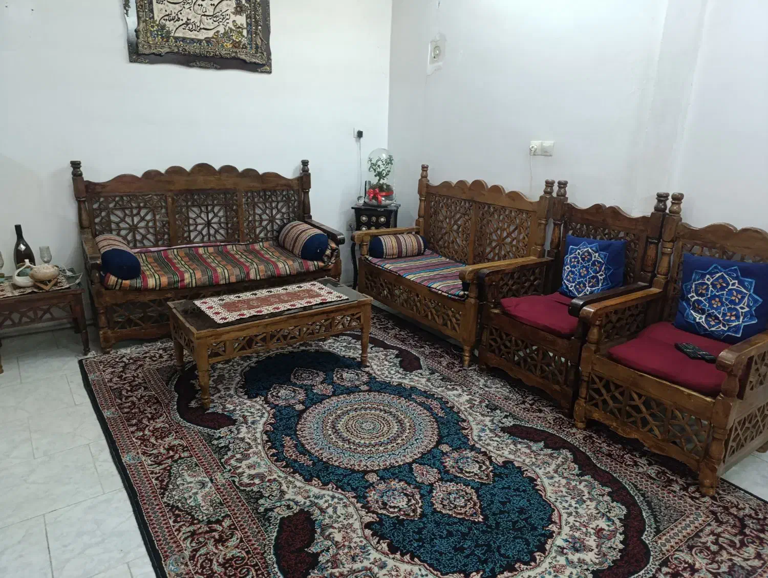 مبل چوبی سنتی|مبلمان خانگی و میز عسلی|سمنان, |دیوار
