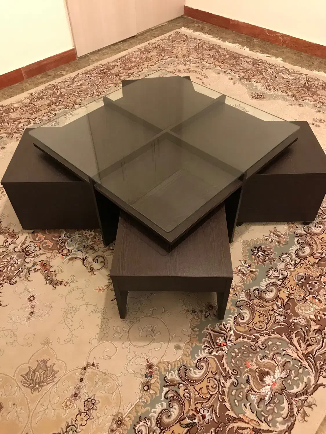 میز جلو مبل با ۴ میز عسلی چرخدار|مبلمان خانگی و میز عسلی|تنکابن, |دیوار