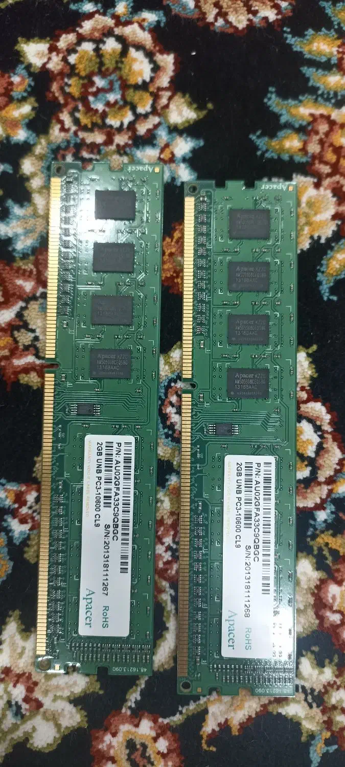 دو عدد رم ۲گیگ ddr3|قطعات و لوازم جانبی رایانه|دزفول, |دیوار