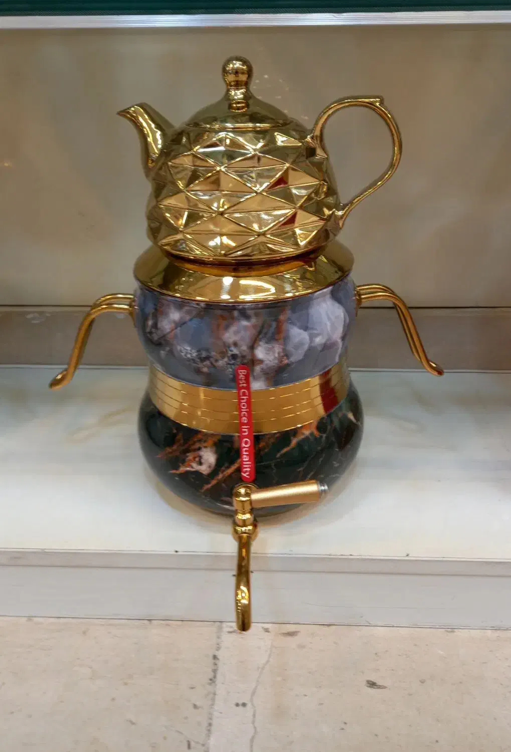 کتری قوری استیل شیر دار کف چدن طرح سنگی|قوری، کتری، قهوه‌ساز دستی|تهران, شوش|دیوار