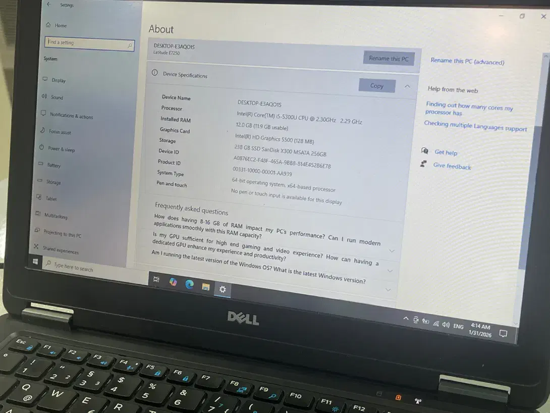 Dell Latitude E7250|رایانه همراه|مشهد, هفت تیر (آب و برق)|دیوار