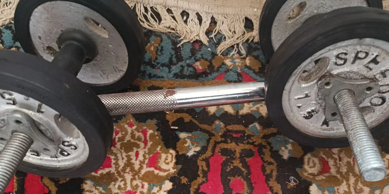 هالتر و دو عدد دمبل فروشی|تجهیزات ورزشی|جیرفت, |دیوار