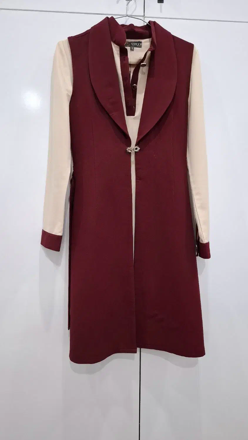 مانتو دو تکه کرم زرشکی|لباس|مشهد, فدک|دیوار