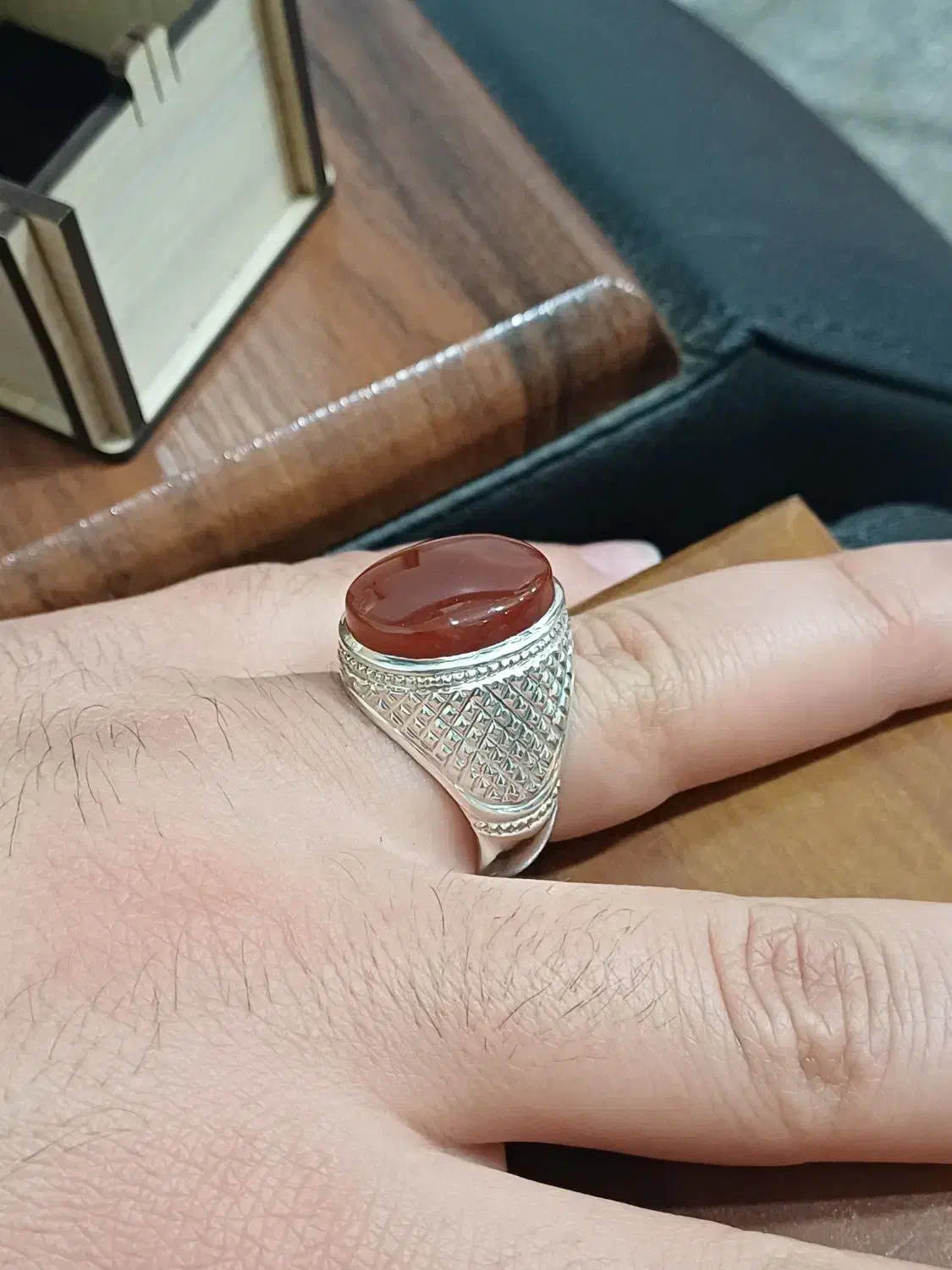 انگشتر نقره عیار 950 عقیق یمنی|جواهرات|تهران, شیخ هادی|دیوار