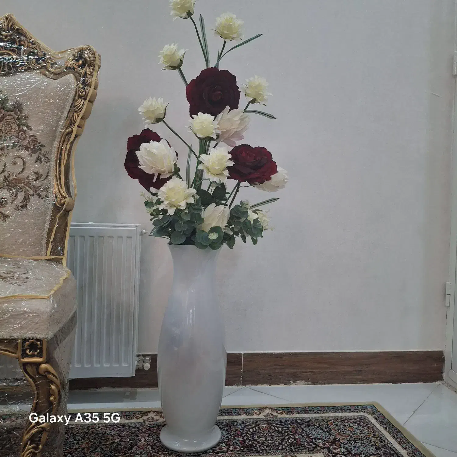 گل مصنوعی با گلدان|گل مصنوعی|زبرخان, |دیوار