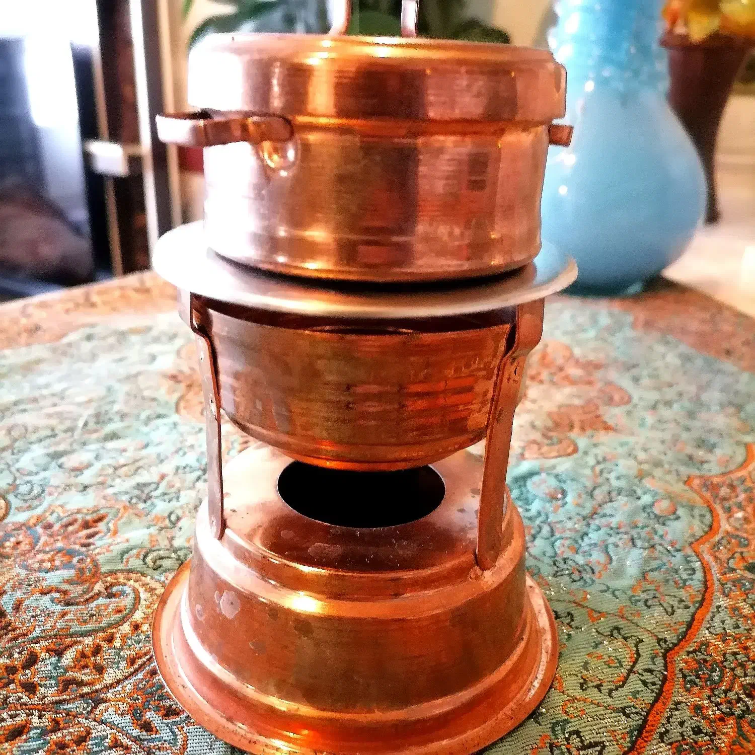 چراغ مس طرح تزعینی|کلکسیون اشیاء عتیقه|زرند, |دیوار