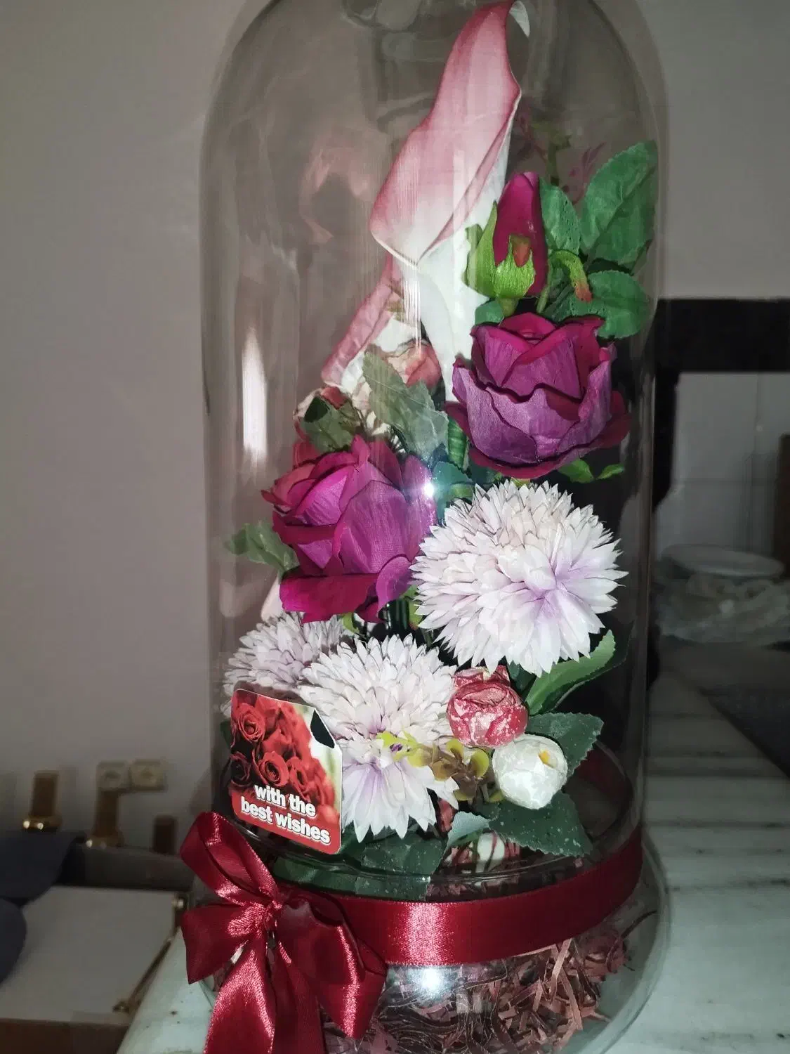 گل استوانه ایی شیشه ای|گل مصنوعی|سنندج, |دیوار