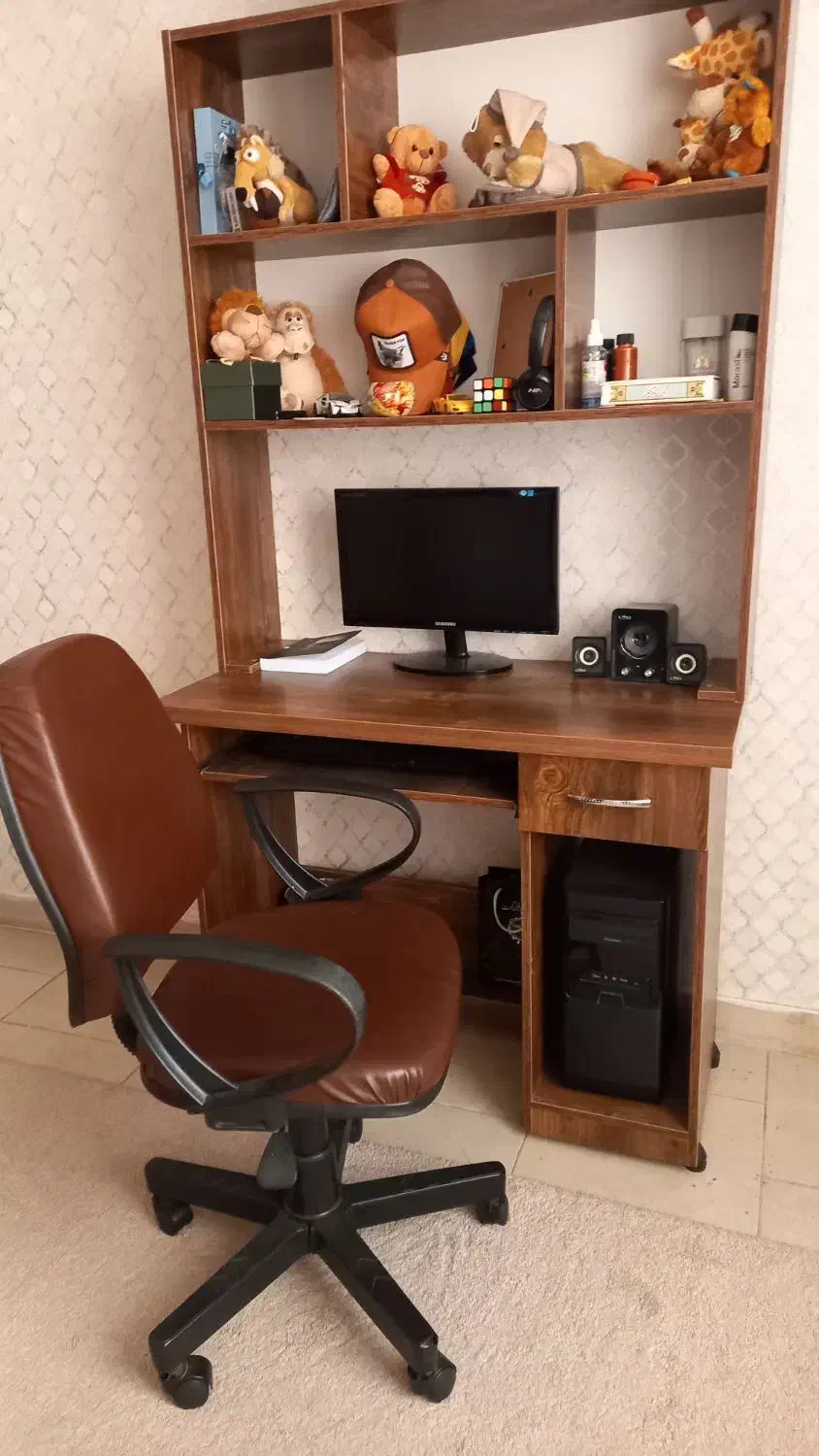 میز تحریر با کتابخانه و صندلی چرخدار|میز تحریر و کامپیوتر|گلستان (تهران), |دیوار