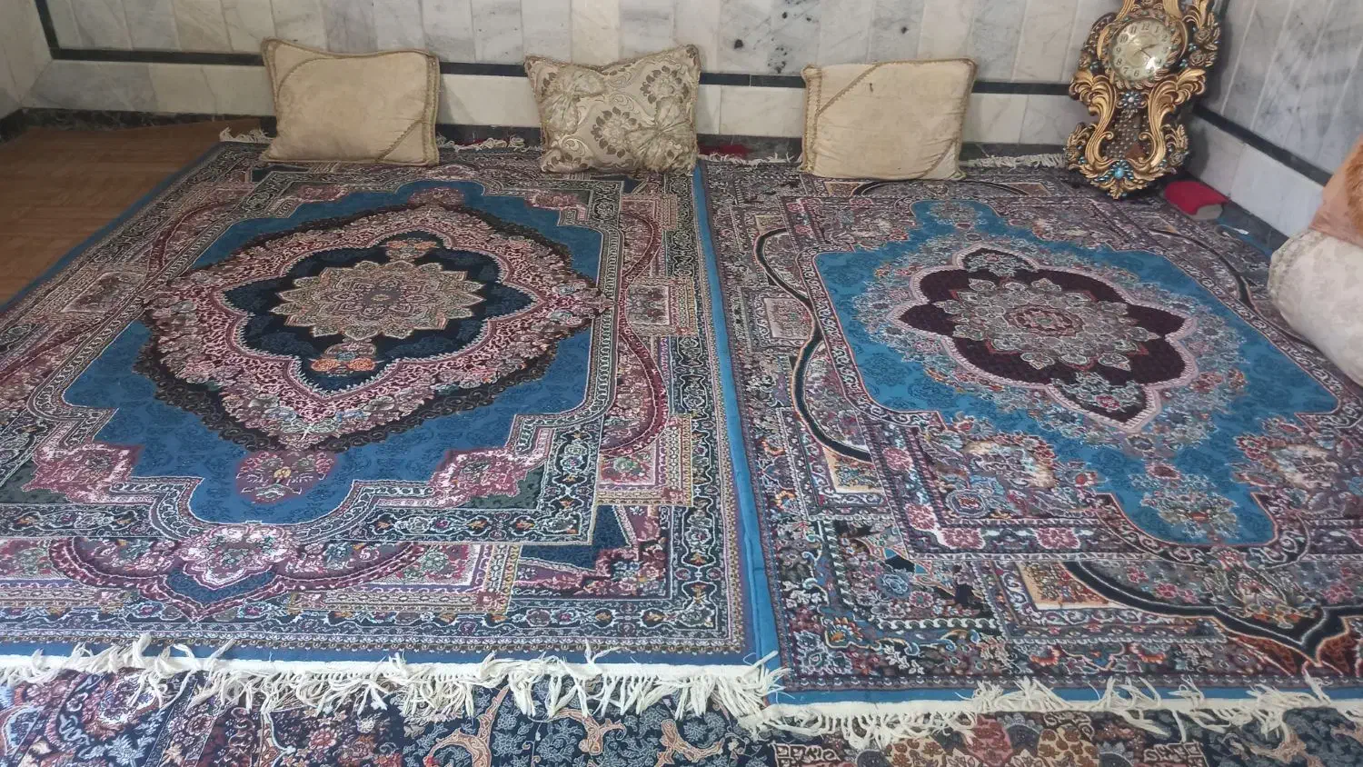 فرش فیروزه ای ۶ متر  وگلیم‌ ۶ متر|فرش|زاهدان, |دیوار