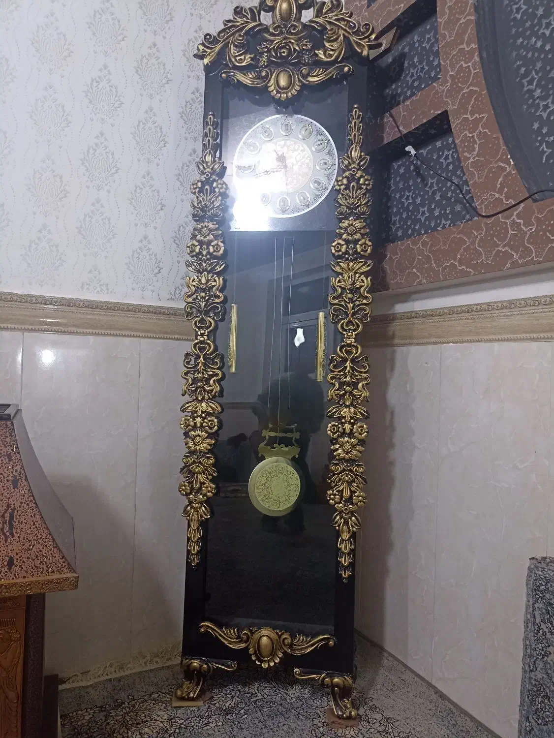 آینه و ساعت چوبی درحد نو|ساعت|حسین آباد, |دیوار