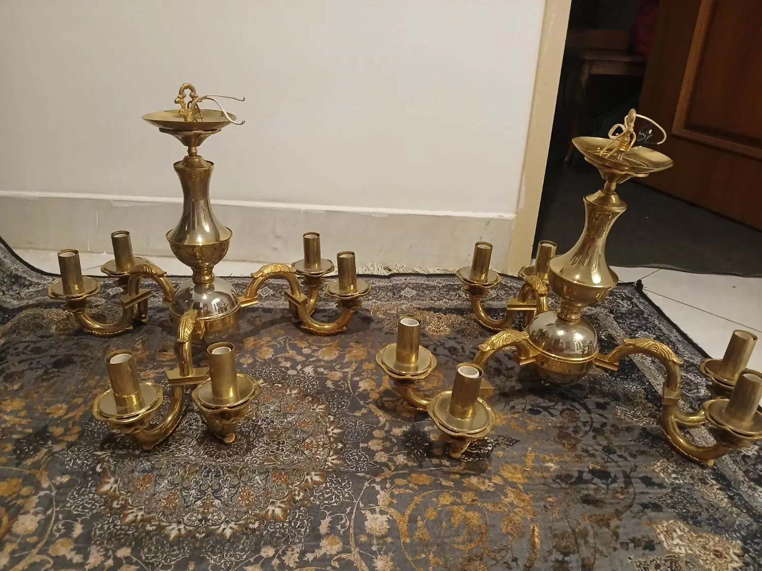 لوستر آب طلای برنجی|لوستر و چراغ آویز|اصفهان, جوزدان الیادران|دیوار