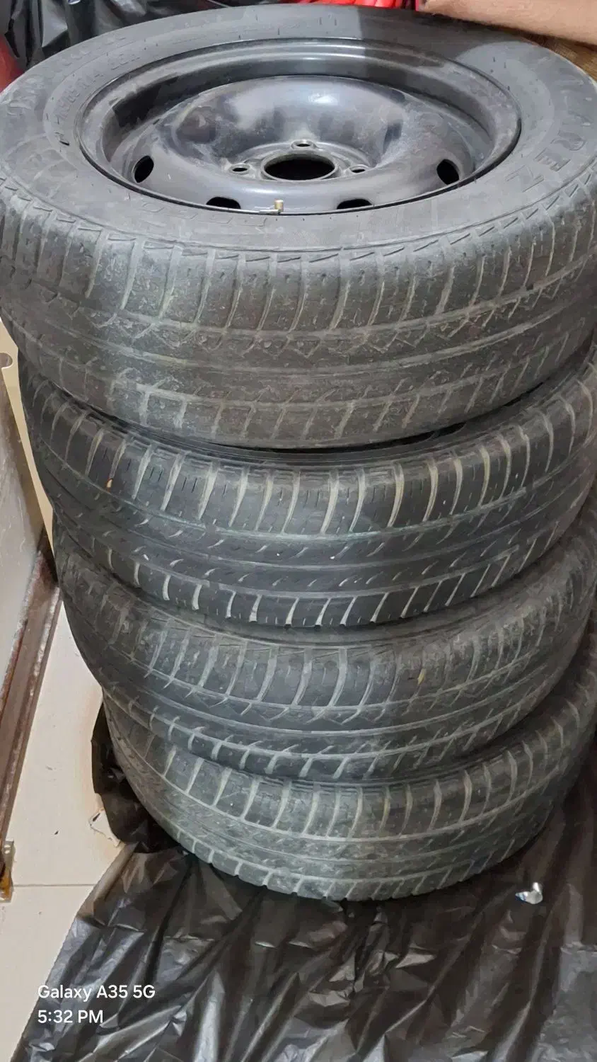 ۴ حلقه لاستیک ۱۸۵/۶۵/۱۴ همراه با رینگ فولادی|قطعات یدکی و لوازم جانبی|مسجد سلیمان, |دیوار