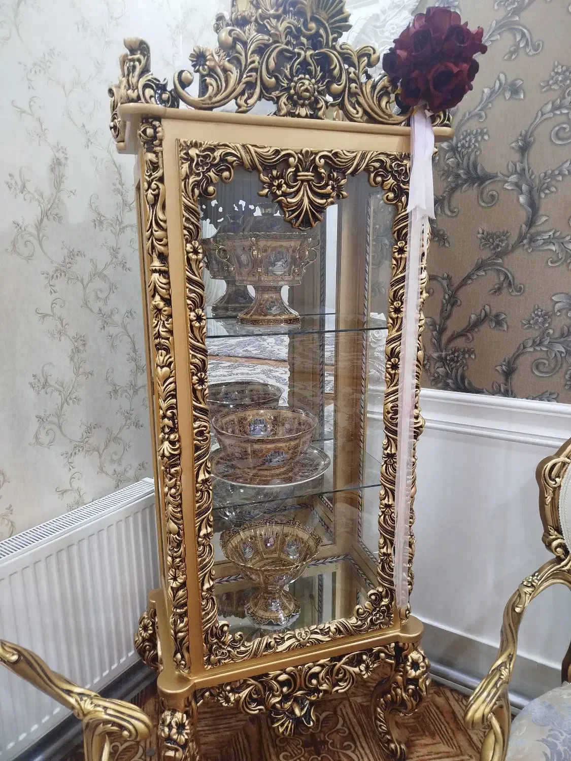 بوفه چوبی سلطنتی|بوفه، ویترین، کنسول|بناب, |دیوار