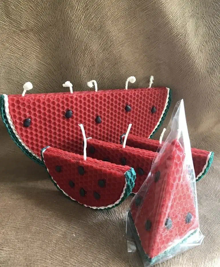 شمع هندوانه موم یلدا همراه با فال حافط|صنایع دستی و سایر لوازم تزئینی|تهران, آزادشهر|دیوار