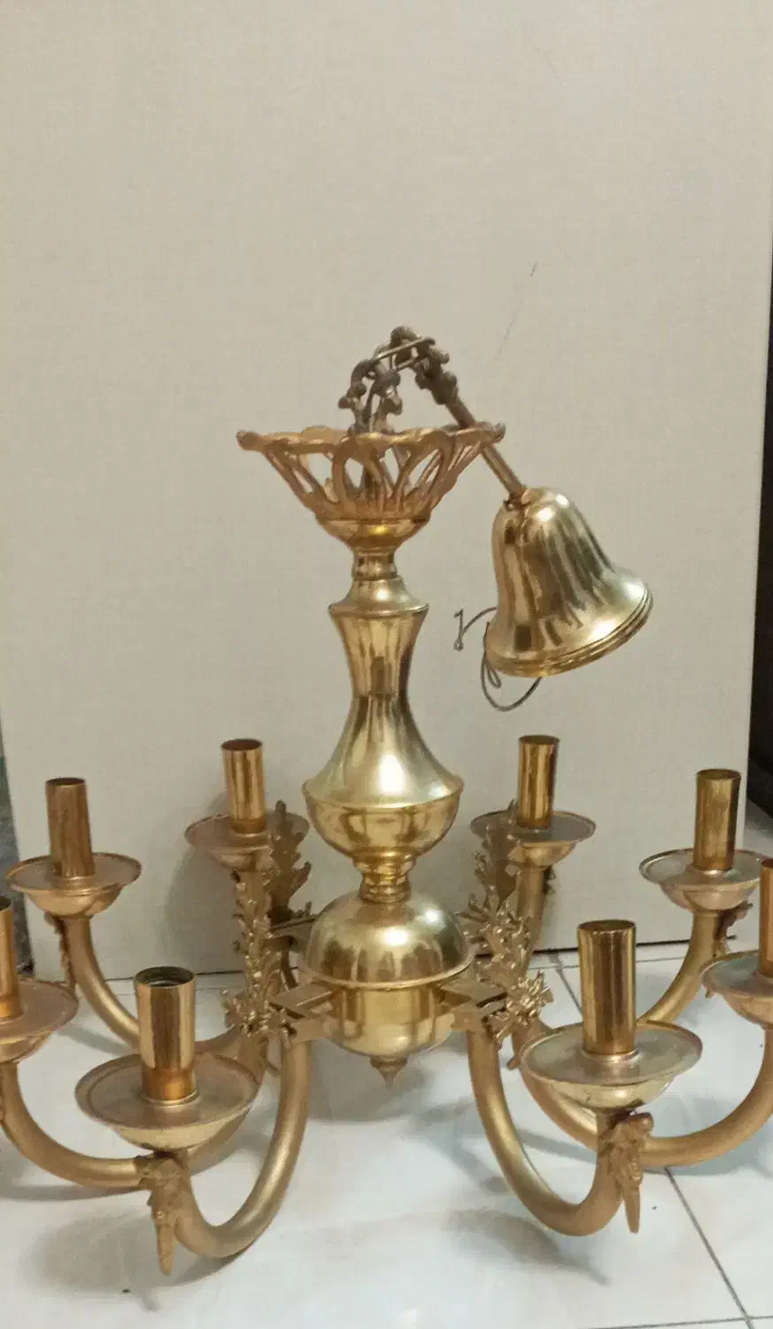 لوستر ۸ شعله ابکاری طلا  سالم|لوستر و چراغ آویز|شهریار, شهریار|دیوار