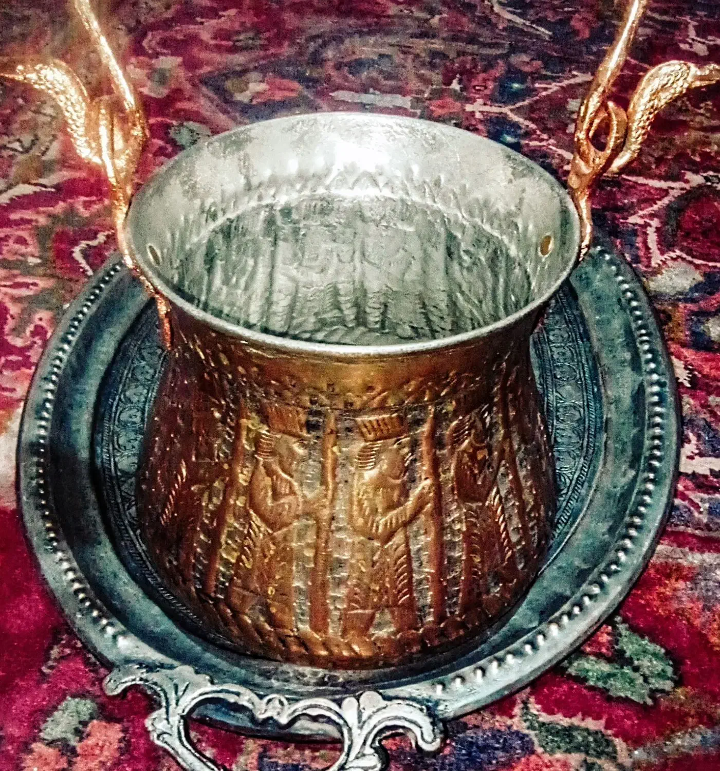 انواع ظروف مس مینیاتوری کلکسیون اروپایی سیلورپلیت|کلکسیون اشیاء عتیقه|زنجان, |دیوار