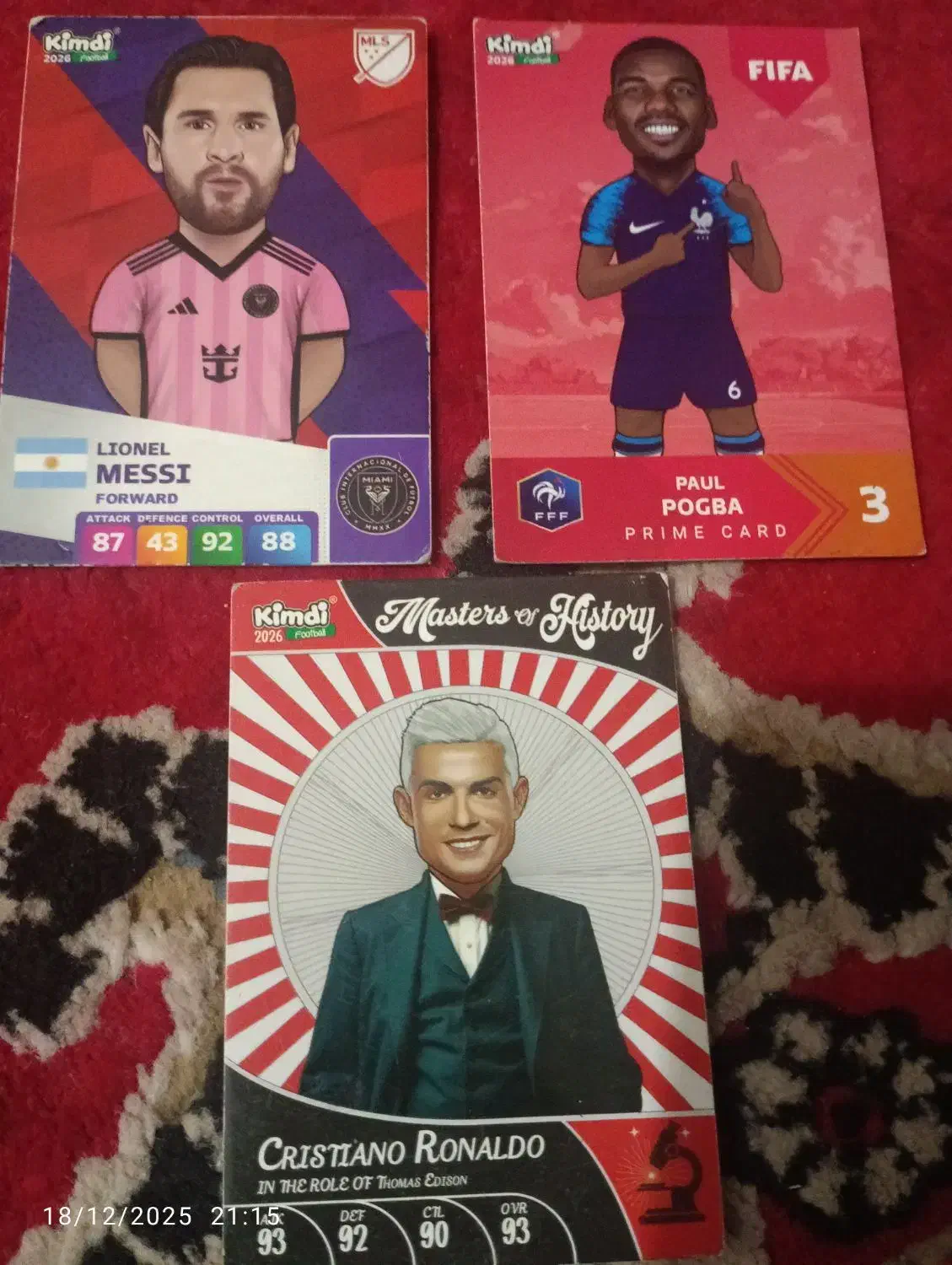 کارت کیمدی 2026 رونالدو ومسی و پوگبا|اسباببازی|بندر دیر, |دیوار