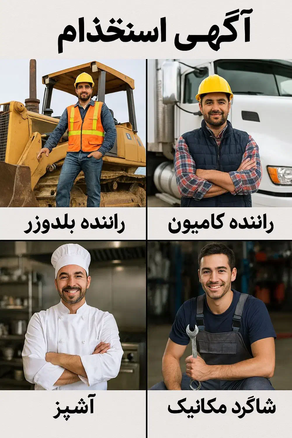 راننده بلدوزر و کامیون، اشپز ، شاگرد مکانیکی|استخدام حمل و نقل|قم, قلعه صدری|دیوار
