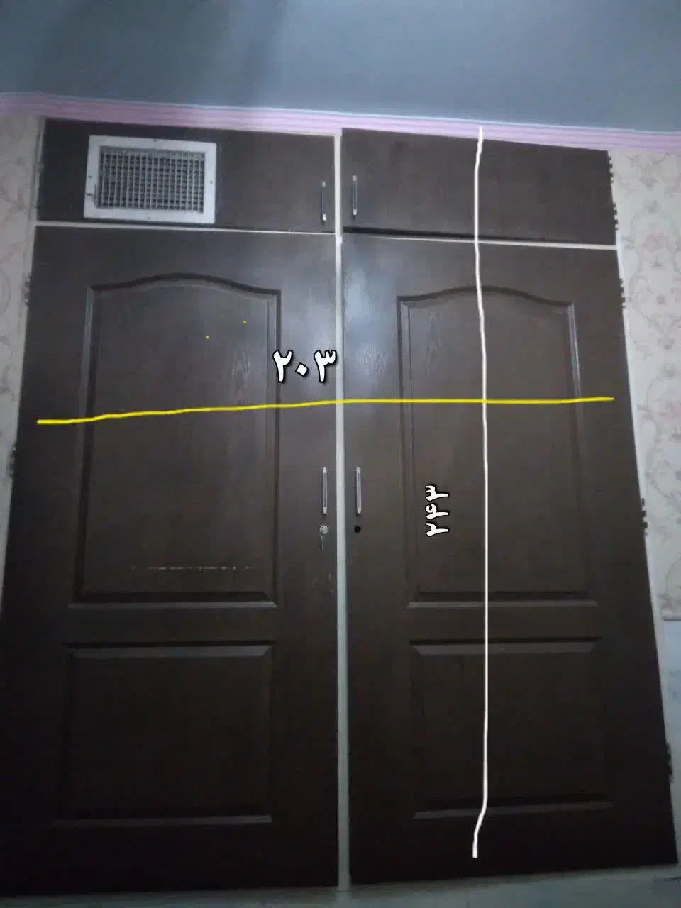 درب کمد دیواری همراه با چارچوب|جاکفشی، کمد، دراور|سمنان, |دیوار