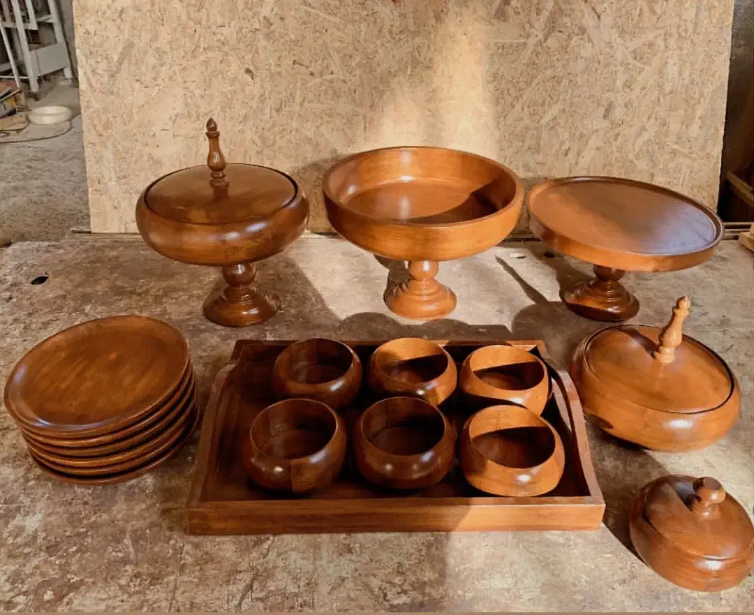 ظروف پذیرایی چوبی|ظروف سرو و پذیرایی|خلخال, |دیوار