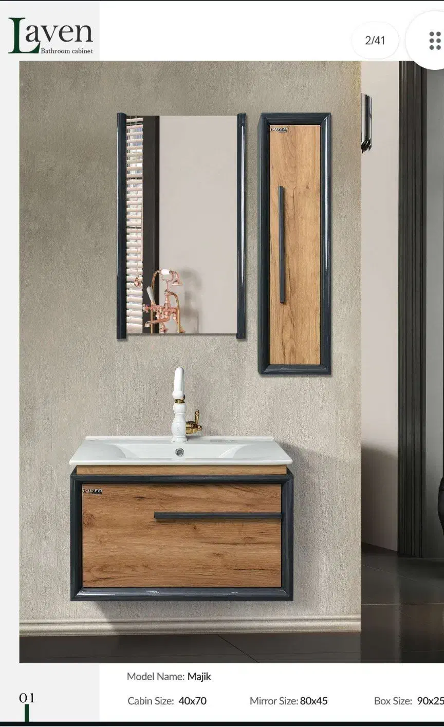 روشویی با کابین و سنگ و آینه جنس pvc ضدآب(ست کامل)|لوازم سرویس بهداشتی|آمل, |دیوار