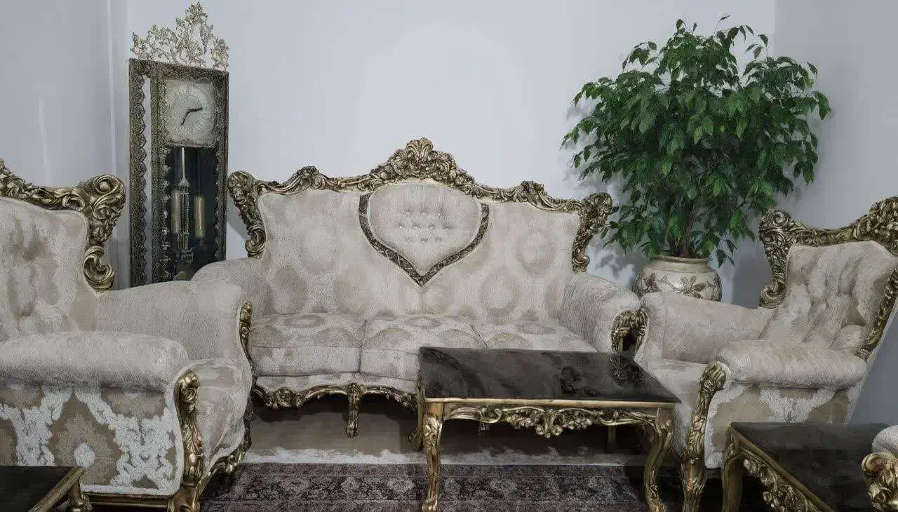 سرویس مبلمان سلطنتی کلاسیک|مبلمان خانگی و میز عسلی|بافق, |دیوار