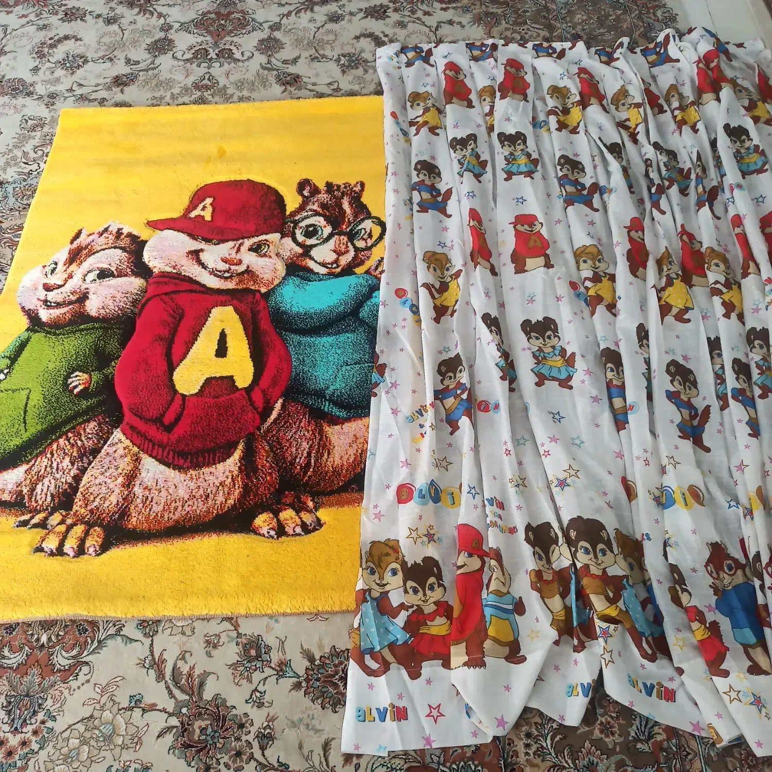 فرش و پرده اتاق کودک ست آلوین و دوستان|فرش|نسیمشهر, |دیوار
