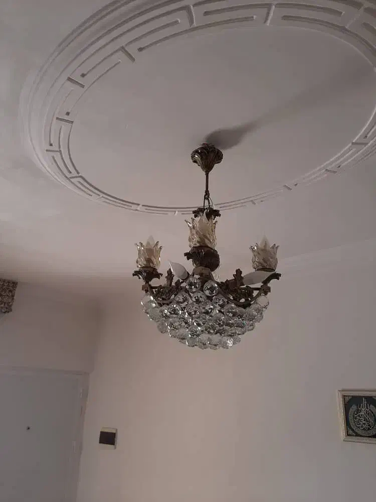 لوستر برنجی۸شعله|لوستر و چراغ آویز|هشتگرد, هیو|دیوار