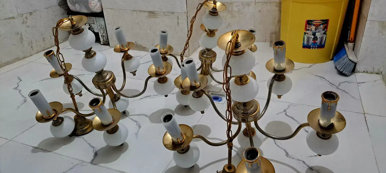 لوستر برنزی اصل قدیمی|لوستر و چراغ آویز|ایلام, |دیوار