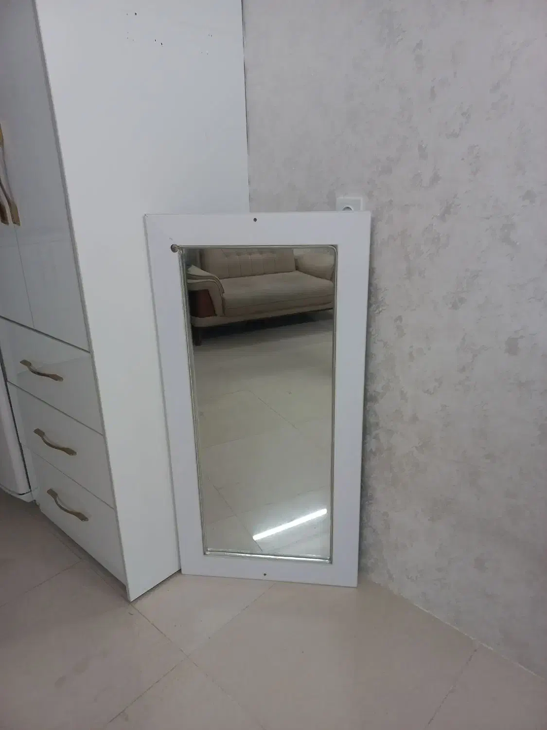 آینه قدی ایستاده مدرن لاکچری نور LEDبک لایت قابMDF|آینه|قم, دروازه چوبی|دیوار