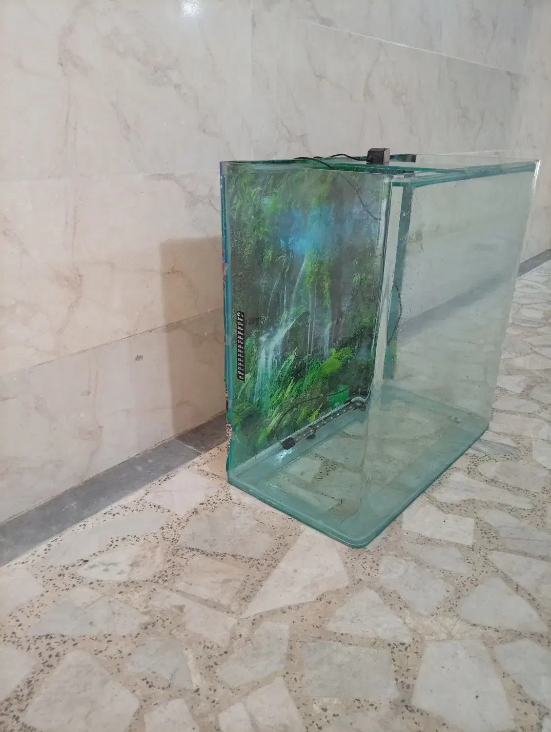 شیشه خمه آکواریوم همراه با متعلقات|ماهی|رشت, نظری|دیوار