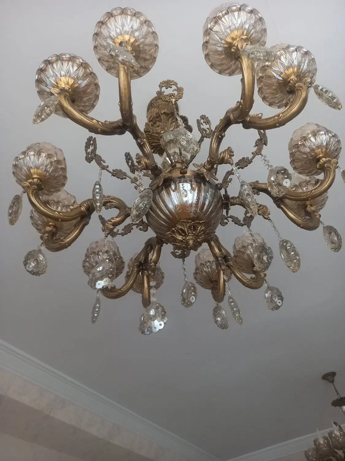 لوستر برنز طلایی جدید|لوستر و چراغ آویز|اهر, |دیوار