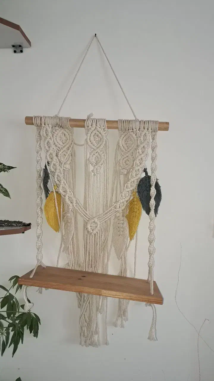 شلف و پرده مکرومه نو|صنایع دستی و سایر لوازم تزئینی|خرمآباد, |دیوار