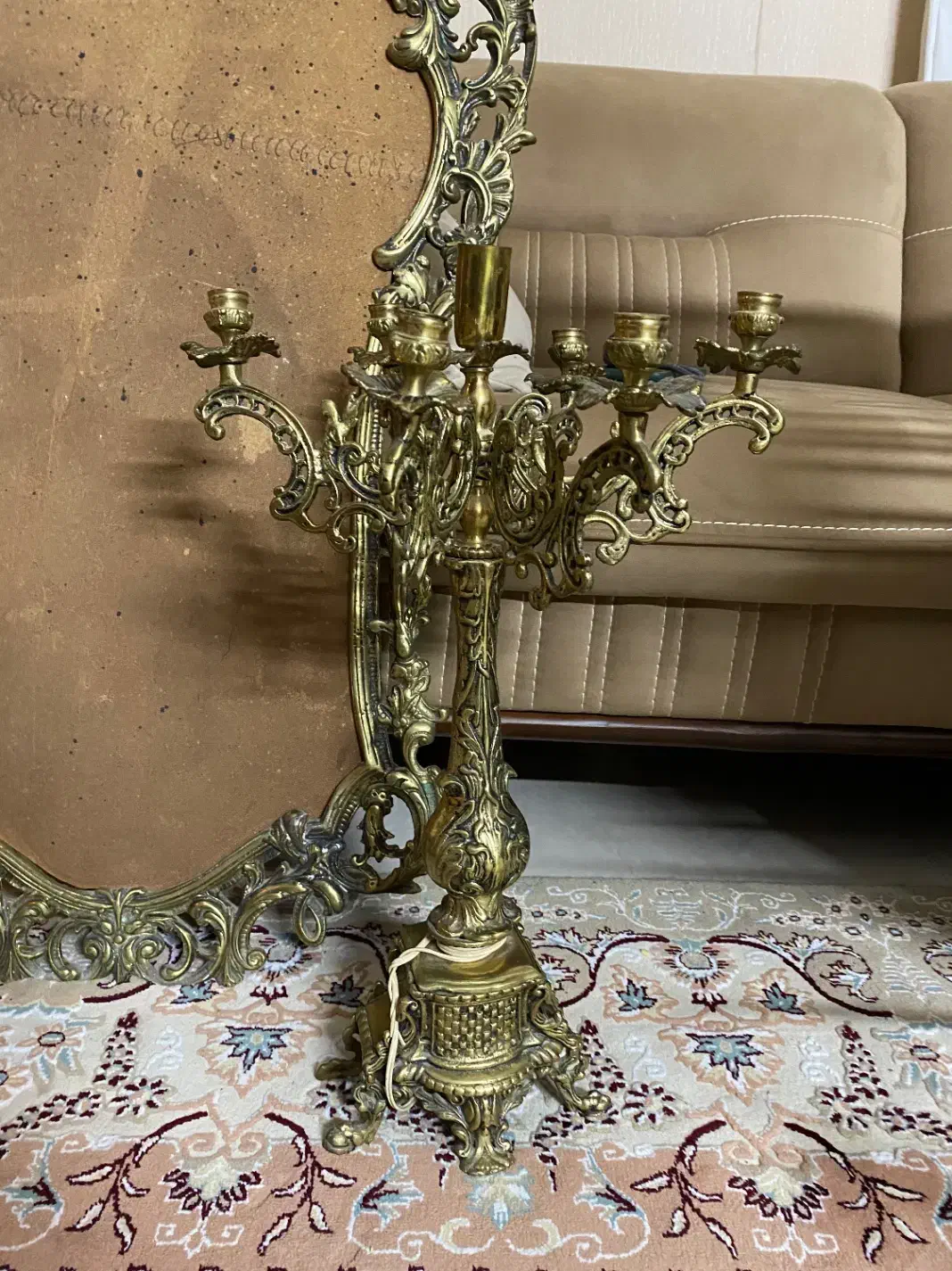 اینه شمعدان برنجی|آینه|گرگان, |دیوار